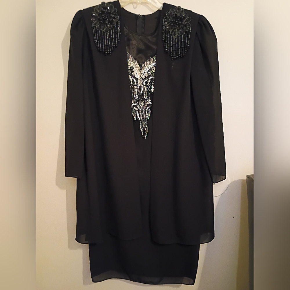 Speed Fashion‎ 80's Sequin Beaded Dress 100%Polyester Sz 13/14